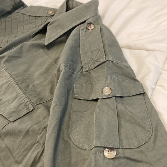 Rare!! Vintage Willis and Geiger Shooting Hunting Shirt Army Green Size XL - Picture 11 of 12